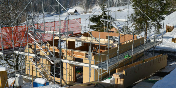 Gerüst Neubau Elementhaus